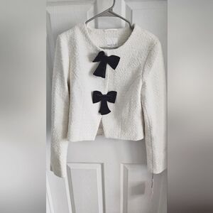 Avec Les Filles Bow tweed crop jacket